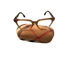 NWOT Burberry 2324 3897 Transparent Brown Eyeglasses  50 17 140 W/case